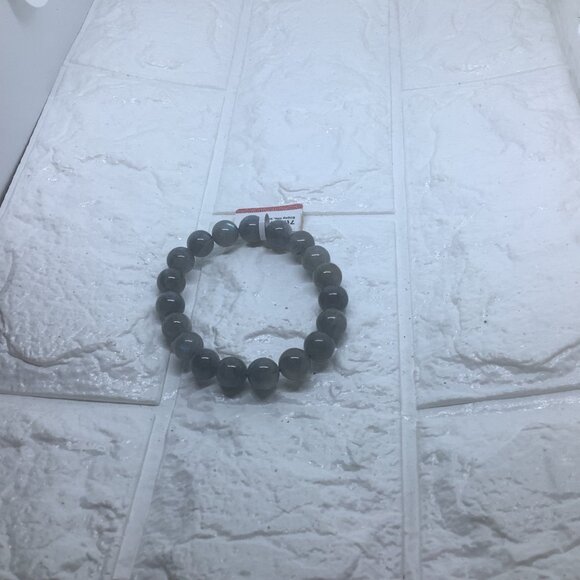 10mm Gray Moonstone Round Bead Balance‎ Bracelet Stretch Bangle Unisex Gemstone - Picture 3 of 6